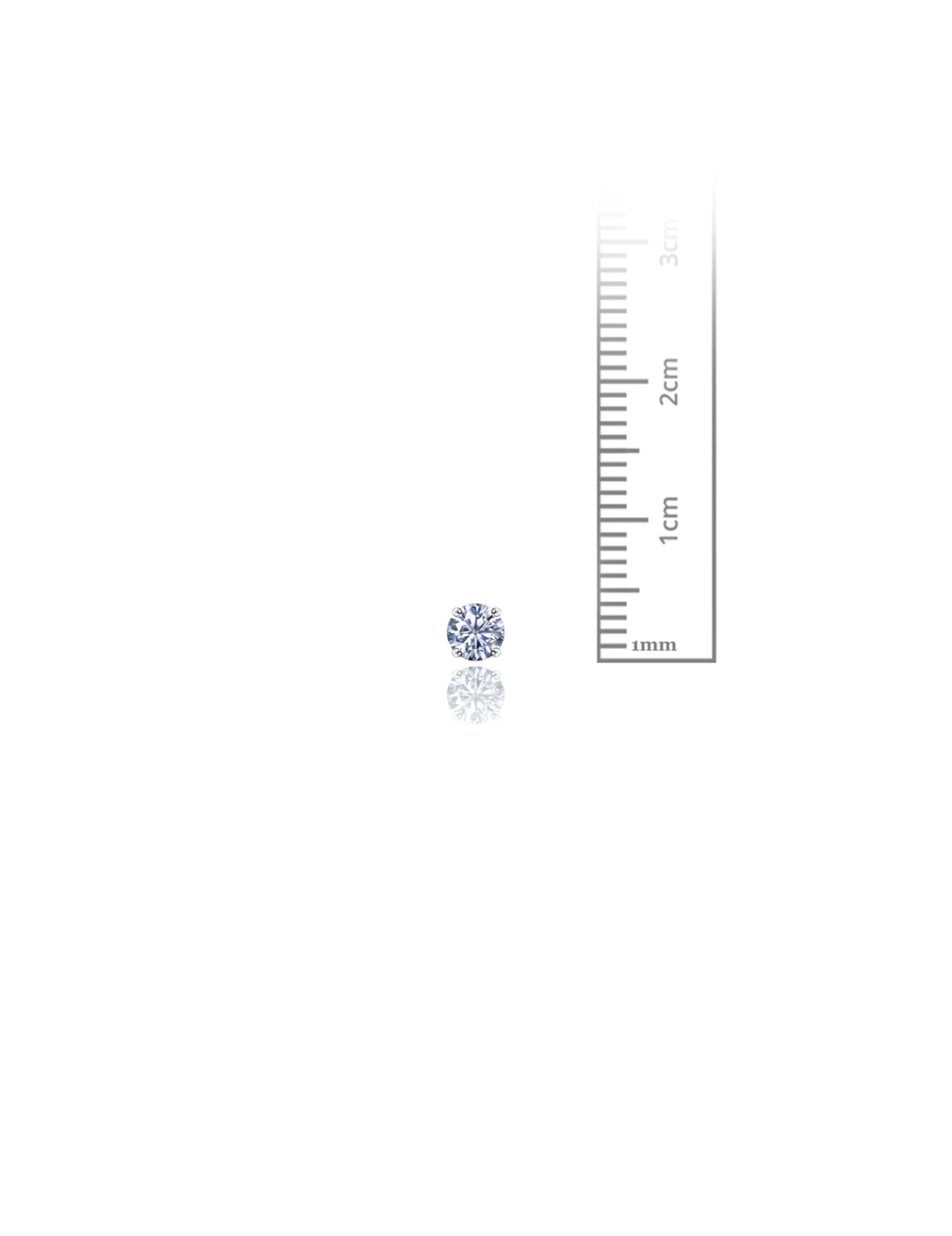 14K White Gold 4MM Round CZ Screwback Stud Earrings