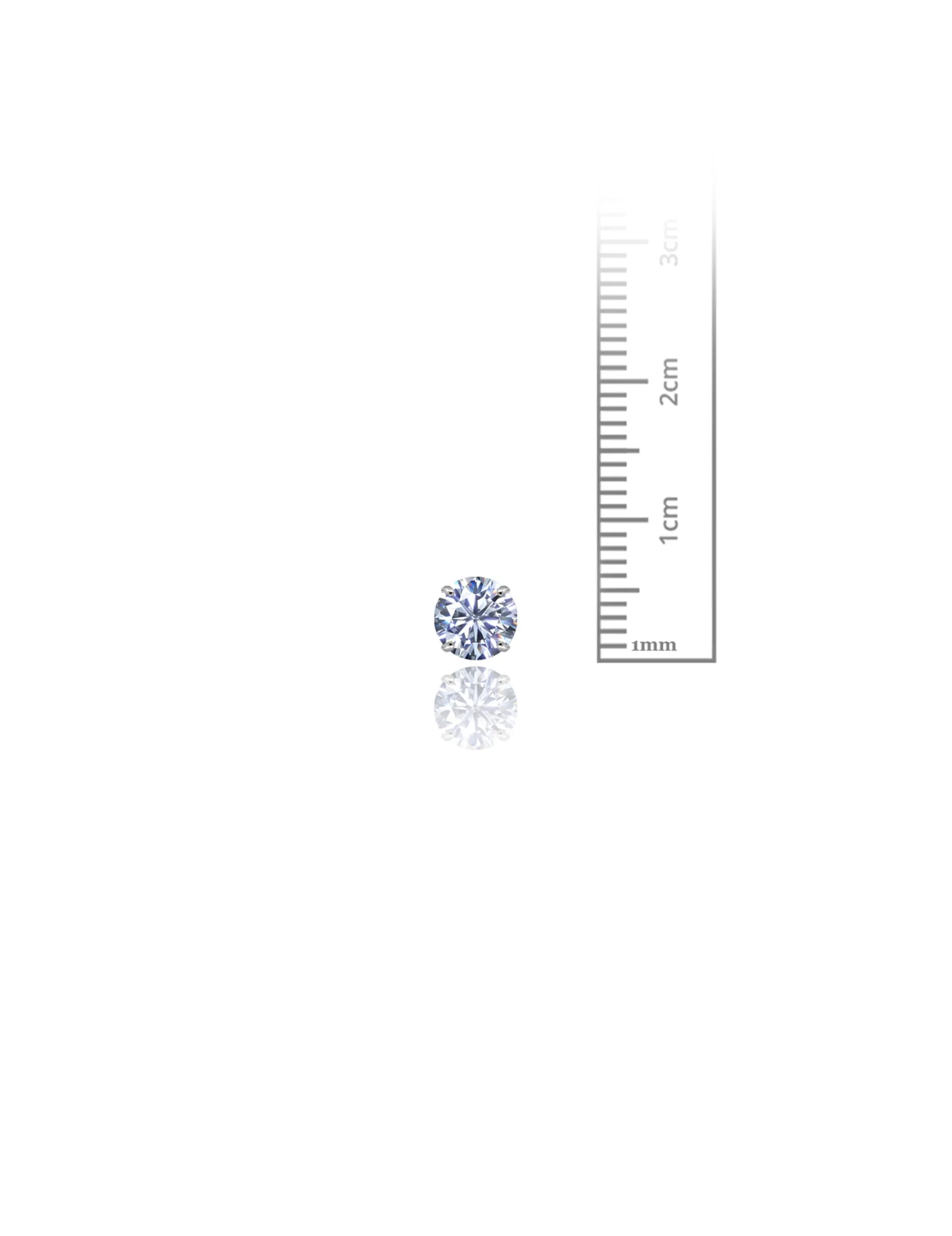 14K White Gold 6MM Round CZ Screwback Stud Earrings