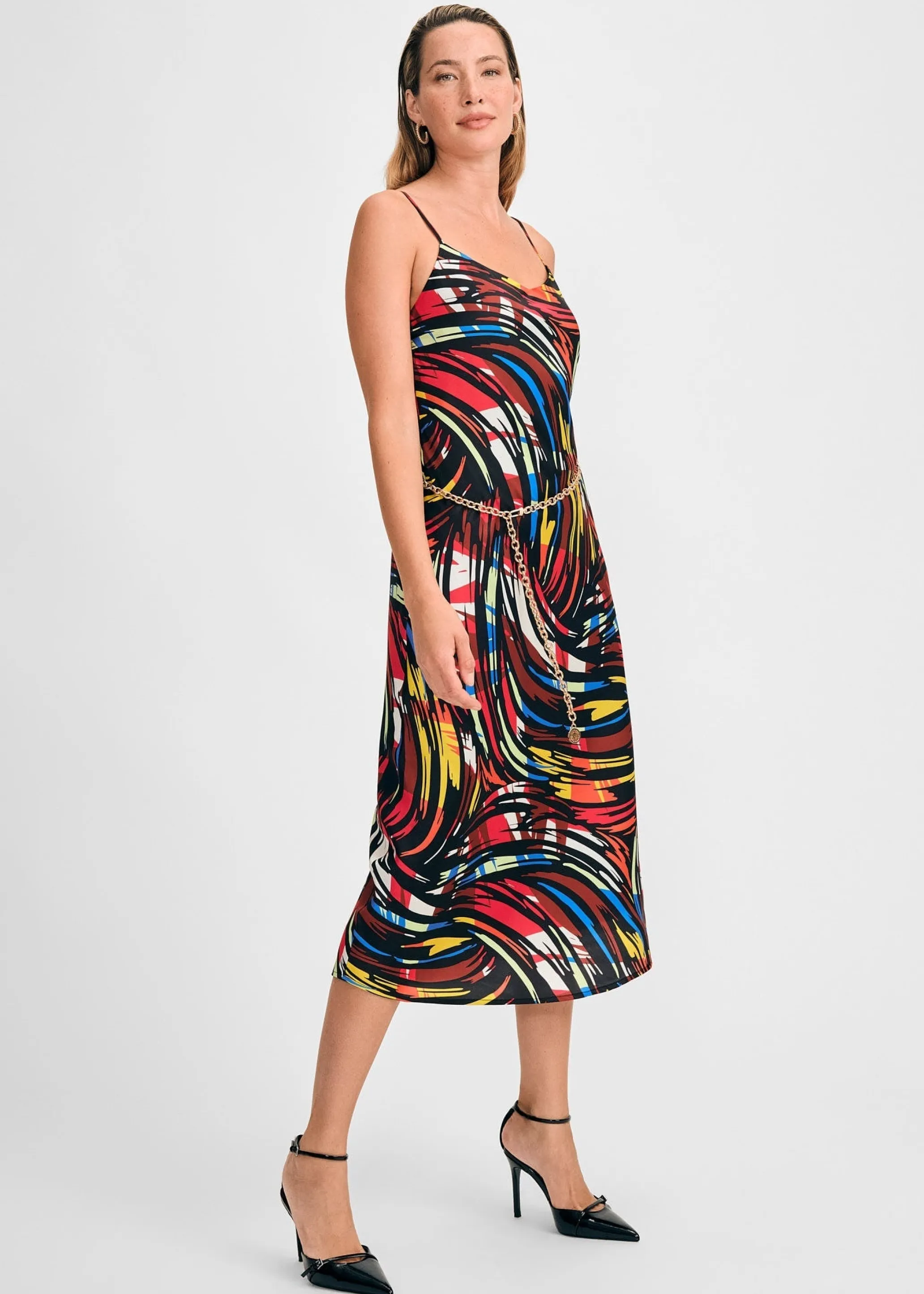 Trim Strap Slip Dress