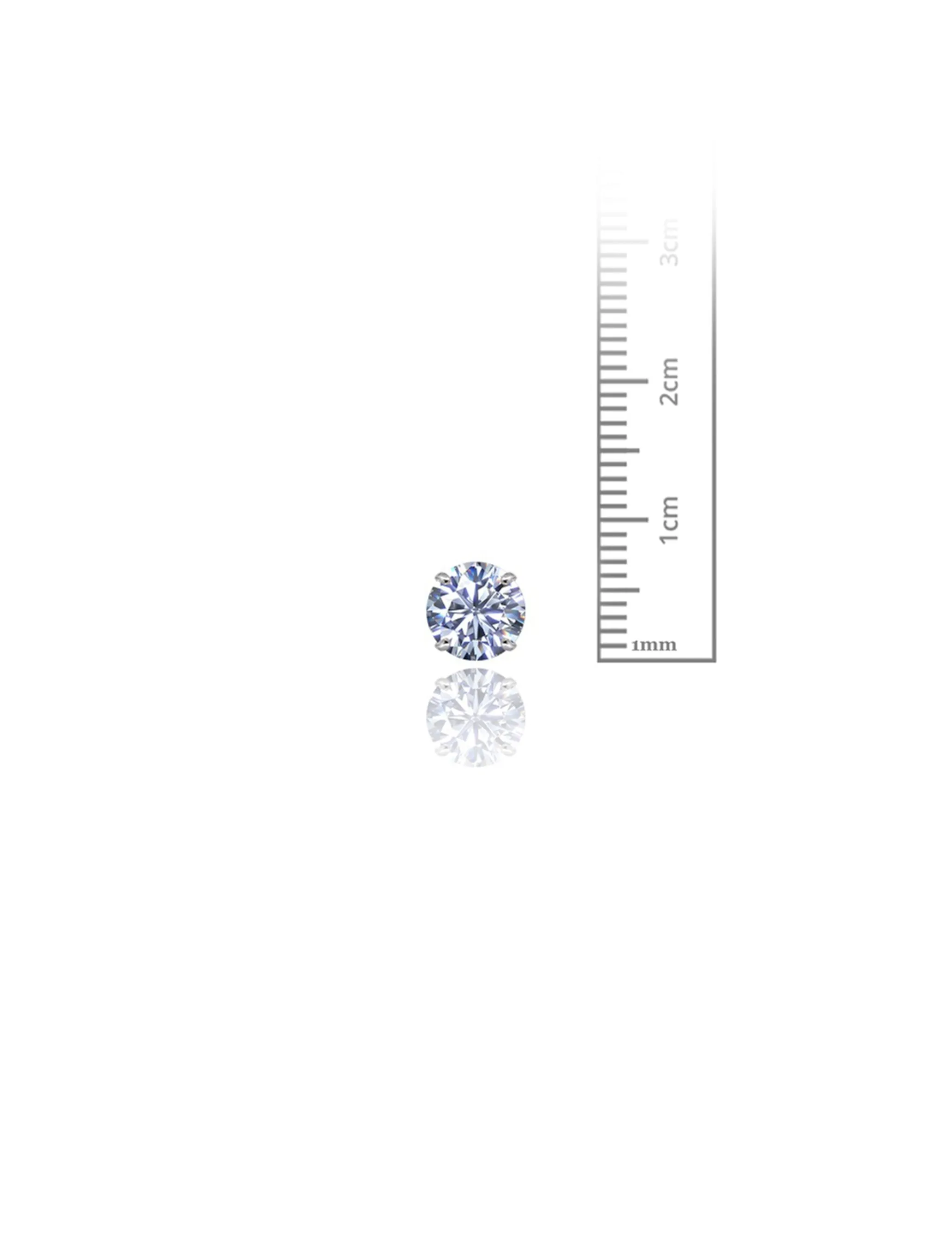 14K White Gold 7MM Round CZ Screwback Stud Earrings