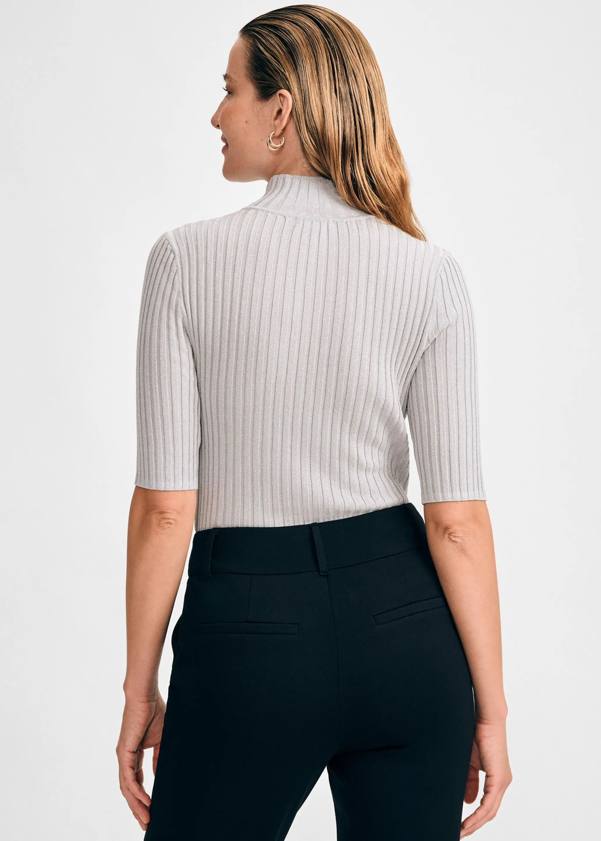 Classic Rib Mock Neck Sweater