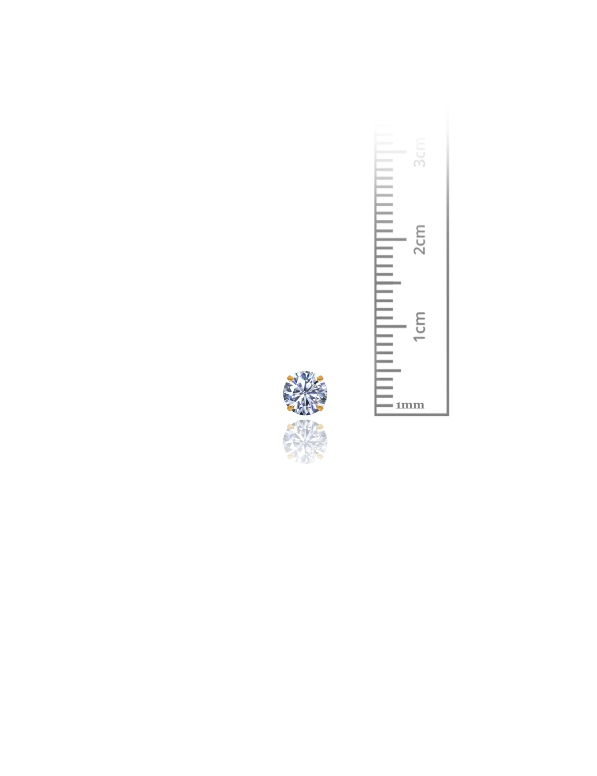 14K Yellow Gold 5MM Round CZ Screwback Stud Earrings